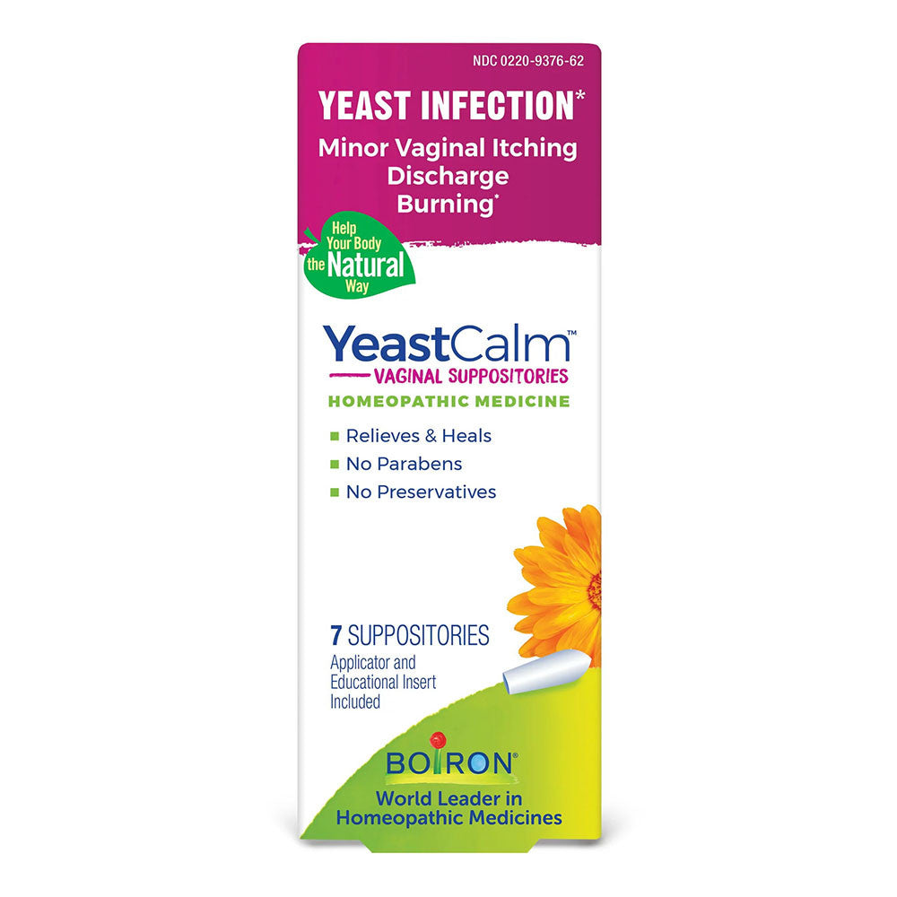 Boiron YeastCalm Suppositories, Homeopathic Suppositories for Yeast Infections, 7 Ea
